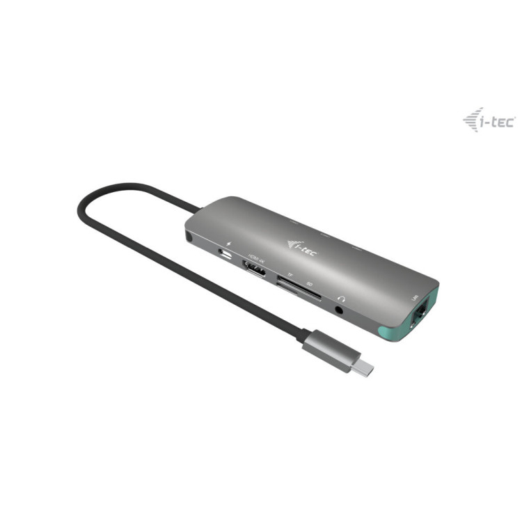 i-tec C31NANOLANPD100 base & duplicador de portas Com fios USB 3.2 Gen 1 (3.1 Gen 1) Type-C Cinzento
