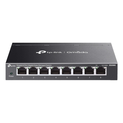 TP-Link Omada ES208G switch de rede Gerido L2 Gigabit Ethernet (10 100 1000) Preto TP-Link Omada ES208G switch de rede Gerido L2 Gigabit Ethernet (10 100 1000) Preto