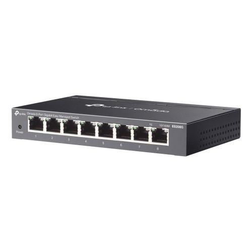 TP-Link Omada ES208G switch de rede Gerido L2 Gigabit Ethernet (10 100 1000) Preto TP-Link Omada ES208G switch de rede Gerido L2 Gigabit Ethernet (10 100 1000) Preto