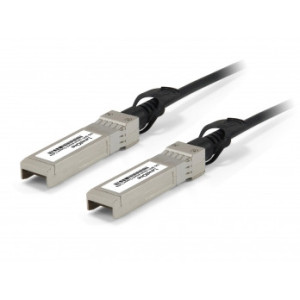 LevelOne DAC-0101 Cabo InfiniBand Fibra Ótica 1 m SFP+ Preto, Aço inoxidável
