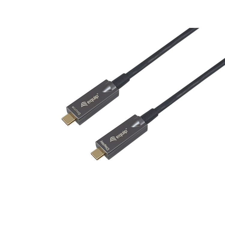 Equip 119462 Cabo ótico ativo USB-C para C, M M, 10 m, PD 60W, 4K 60 Hz, 10 Gbps, Vídeo+Dados+PD