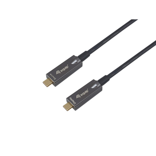 Equip 119462 Cabo ótico ativo USB-C para C, M M, 10 m, PD 60W, 4K 60 Hz, 10 Gbps, Vídeo+Dados+PD Equip 119462 Cabo ótico ativo USB-C para C, M M, 10 m, PD 60W, 4K 60 Hz, 10 Gbps, Vídeo+Dados+PD
