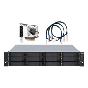 QNAP TL-R1200S-RP Caixa para Discos Rígidos Compartimento HDD SSD Preto, Cinzento 2.5 3.5" 2