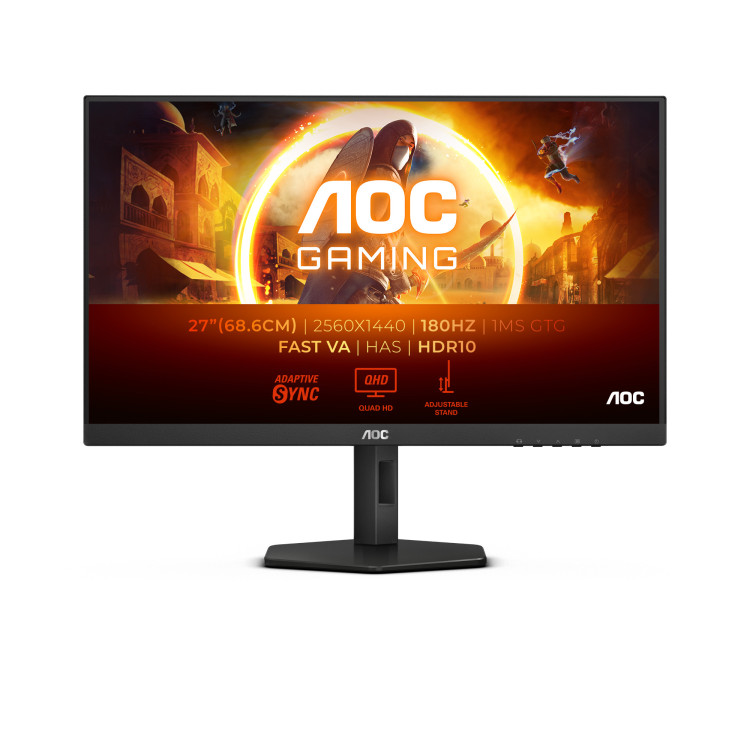 AOC G4 Q27G4XN monitor de ecrã 68,6 cm (27") 2560 x 1440 pixels Quad HD LCD Preto, Cinzento