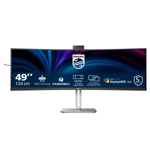 Philips 49B2U6903CH 00 monitor de ecrã 124,5 cm (49") 5120 x 1440 pixels Dual QHD LCD Cinzento
