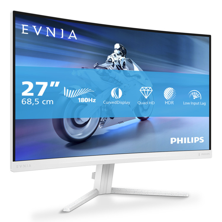 Philips Evnia 5000 27M2C5501 00 monitor de ecrã 68,6 cm (27") 2560 x 1440 pixels Quad HD LCD Branco
