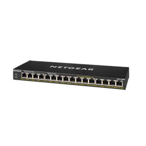 NETGEAR GS316PP Não-gerido Gigabit Ethernet (10 100 1000) Power over Ethernet (PoE) Preto NETGEAR GS316PP Não-gerido Gigabit Ethernet (10 100 1000) Power over Ethernet (PoE) Preto