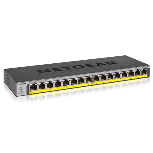 NETGEAR GS116PP Não-gerido Gigabit Ethernet (10 100 1000) Power over Ethernet (PoE) Preto NETGEAR GS116PP Não-gerido Gigabit Ethernet (10 100 1000) Power over Ethernet (PoE) Preto