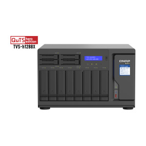 QNAP TVS-h1288X NAS Tower Intel® Xeon® W-1250 16 GB DDR4 0 TB QuTS hero Preto 2
