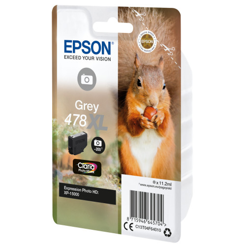 Epson Squirrel 478XL tinteiro 1 unidade(s) Original Rendimento alto (XL) Cinzento