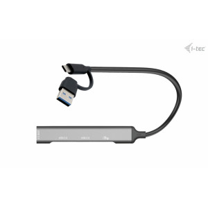 i-tec CAHUBMETALMINI4 hub de interface USB 3.2 Gen 1 (3.1 Gen 1) Type-A + Type-C 5000 Mbit s Prateado 2