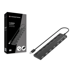 Conceptronic HUBBIES08BP hub de interface USB 2.0 480 Mbit s Preto 2