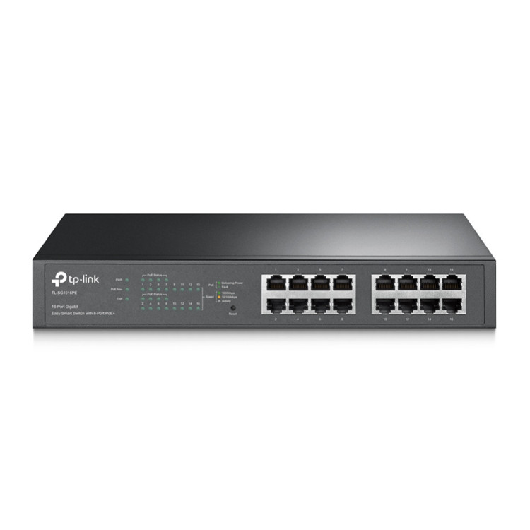 TP-Link TL-SG1016PE switch de rede Gerido L2 Gigabit Ethernet (10 100 1000) Power over Ethernet (PoE) Preto