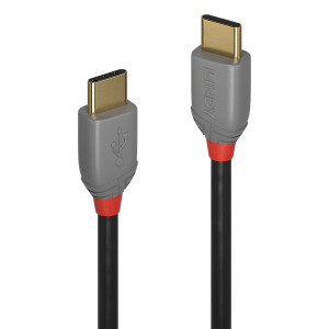 Lindy 36871 cabo USB USB 2.0 1 m USB C Preto, Cinzento