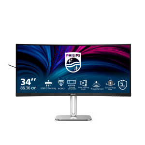 Philips 5000 series 34B2U5600C 00 monitor de ecrã 86,4 cm (34") 3440 x 1440 pixels Dual QHD LCD Cinzento