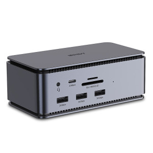 Lindy 43372 base & duplicador de portas Acoplamento USB4 Antracite