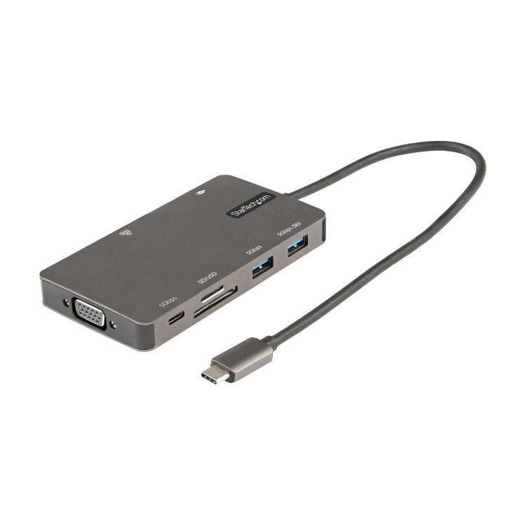 StarTech.com Adaptador multiportas USB C - Dock de viagem HDMI 4K 30Hz ou VGA - Concentrador USB 3.0 de 5 Gbps (Portas USB A