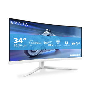 Philips Evnia 5000 34M2C5501A 00 monitor de ecrã 86,4 cm (34") 3440 x 1440 pixels Wide Quad HD LCD Branco 2