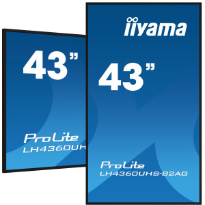 iiyama LH4360UHS-B2AG ecrã de sinalização Quadro digital 108 cm (42.5") LED Wi-Fi 500 cd m² 4K Ultra HD Preto Processador
