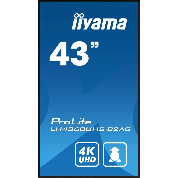 iiyama LH4360UHS-B2AG ecrã de sinalização Quadro digital 108 cm (42.5") LED Wi-Fi 500 cd m² 4K Ultra HD Preto Processador