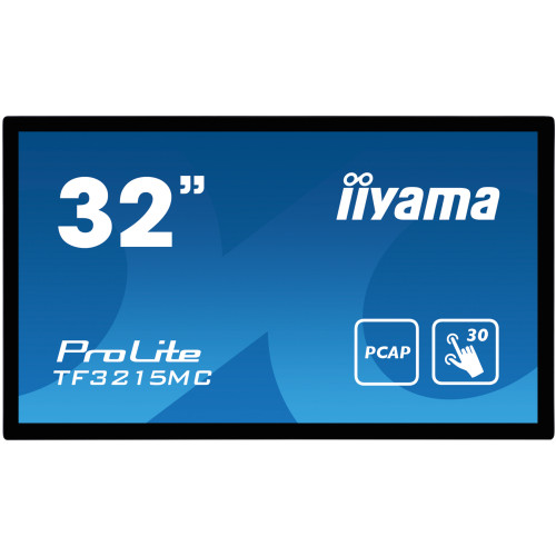 iiyama ProLite TF3215MC-B2 monitor de ecrã 80 cm (31.5") 1920 x 1080 pixels Full HD LED Ecrã táctil Quiosque Preto