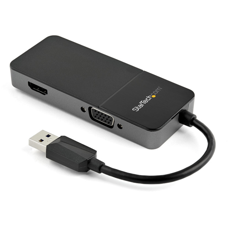 StarTech.com USB32HDVGA adaptador gráfico USB 3840 x 2160 pixels Preto, Prateado