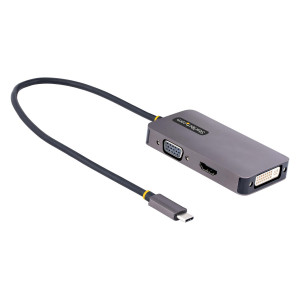 StarTech.com 118-USBC-HDMI-VGADVI adaptador gráfico USB 3840 x 2160 pixels Cinzento