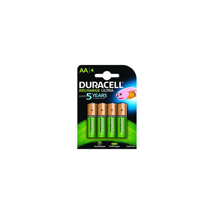 Duracell AA 2400mAh 4 Pack Bateria recarregável Hidreto metálico de níquel