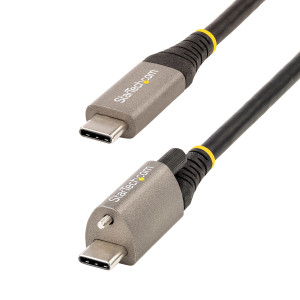 StarTech.com Cabo USB-C de 10 Gbps com bloqueio de parafuso superior de 50 cm - Cabo USB 3.1 3.2 Gen 2 Type-C - Carregamento de