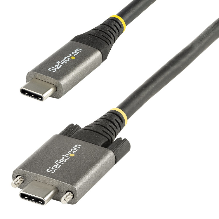 StarTech.com Cabo USB-C de 10 Gbps com bloqueio de parafuso lateral de 50 cm - Cabo USB 3.1 3.2 Gen 2 Type-C - Carregamento de