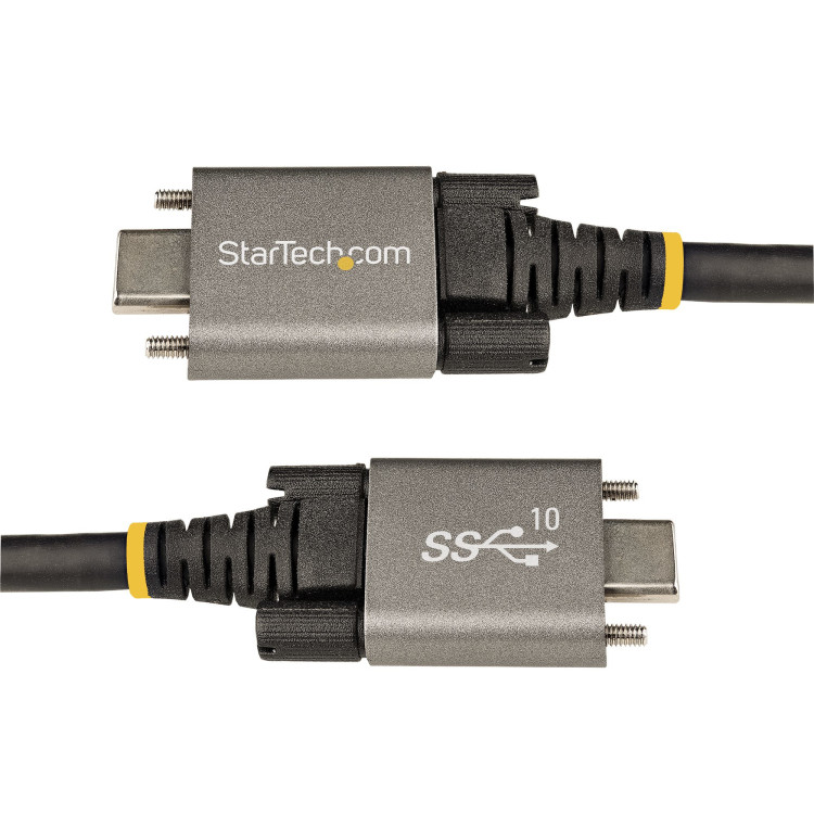 StarTech.com Cabo USB-C de 10 Gbps com bloqueio de parafuso lateral de 50 cm - Cabo USB 3.1 3.2 Gen 2 Type-C - Carregamento de