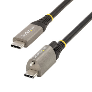 StarTech.com Cabo USB-C de 10 Gbps com bloqueio de parafuso superior de 1 m - Cabo USB 3.1 3.2 Gen 2 Type-C - Carregamento de