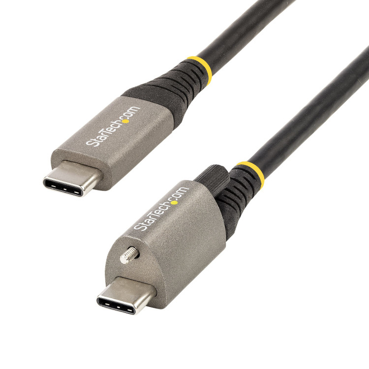 StarTech.com Cabo USB-C de 10 Gbps com bloqueio de parafuso superior de 1 m - Cabo USB 3.1 3.2 Gen 2 Type-C - Carregamento de
