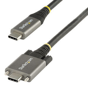 StarTech.com Cabo USB-C de 10 Gbps com bloqueio de parafuso lateral de 1 m - Cabo USB 3.1 3.2 Gen 2 Type-C - Carregamento de