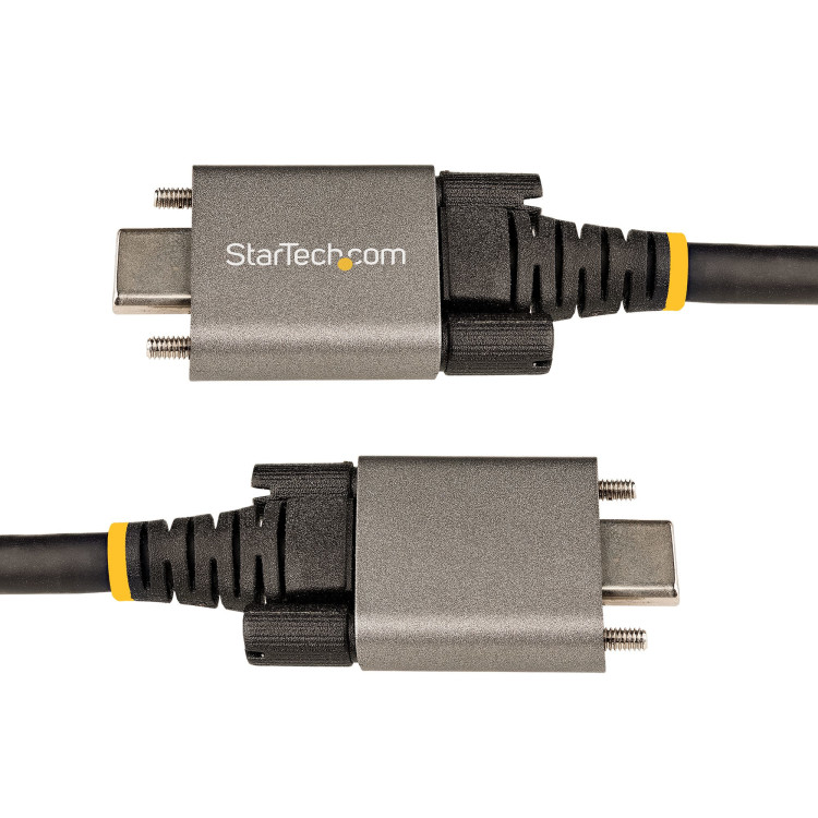 StarTech.com Cabo USB-C de 10 Gbps com bloqueio de parafuso lateral de 1 m - Cabo USB 3.1 3.2 Gen 2 Type-C - Carregamento de