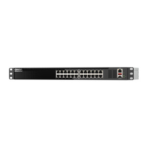 QNAP QSW-M3224-24T switch de rede Gerido L3 10G Ethernet (100 1000 10000) 1U Preto, Prateado