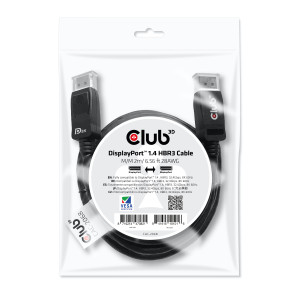 CLUB3D DisplayPort 1.4 HBR3 Cable 2m 6.56ft M M 8K60Hz 2