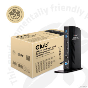 CLUB3D USB3.2 Gen1 Type A or C Dual Display 4K60Hz Docking Station 2