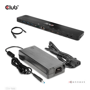 CLUB3D CSV-1566 base & duplicador de portas Acoplamento USB 3.2 Gen 1 (3.1 Gen 1) Type-C Preto 2