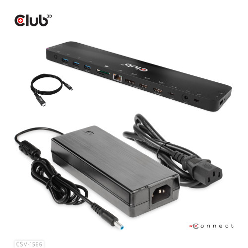 CLUB3D CSV-1566 base & duplicador de portas Acoplamento USB 3.2 Gen 1 (3.1 Gen 1) Type-C Preto CLUB3D CSV-1566 base & duplicador de portas Acoplamento USB 3.2 Gen 1 (3.1 Gen 1) Type-C Preto