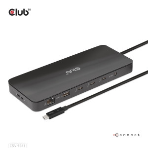 CLUB3D CSV-1581 base & duplicador de portas Acoplamento Thunderbolt 4 Preto