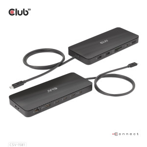 CLUB3D CSV-1581 base & duplicador de portas Acoplamento Thunderbolt 4 Preto 2