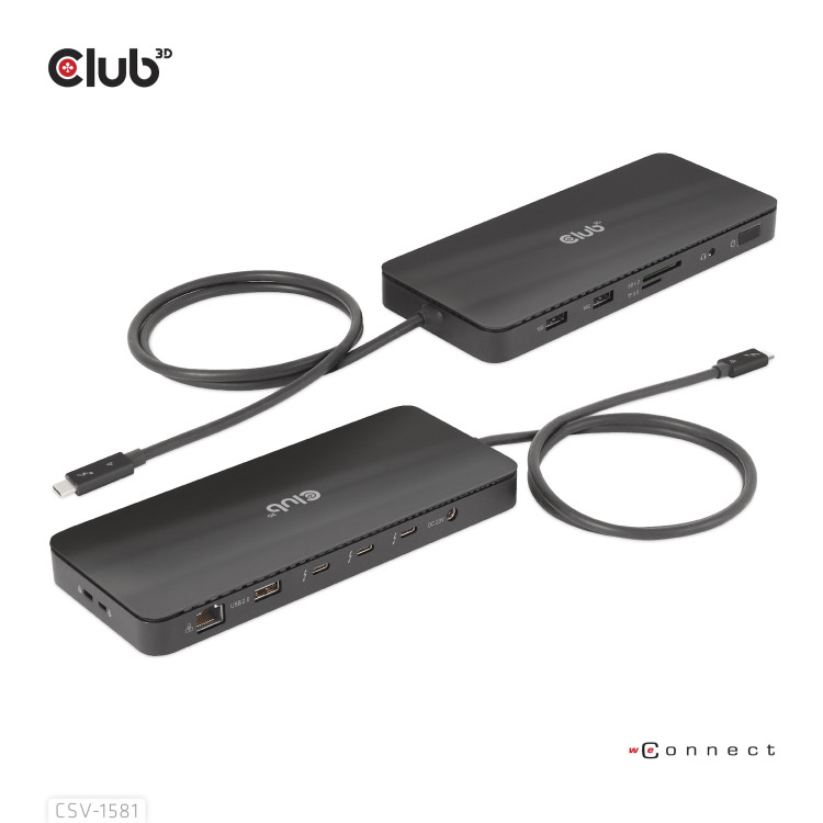 CLUB3D CSV-1581 base & duplicador de portas Acoplamento Thunderbolt 4 Preto