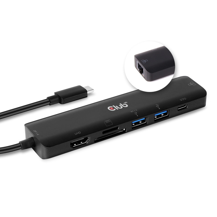 CLUB3D CSV-1592 base & duplicador de portas Acoplamento USB 3.2 Gen 1 (3.1 Gen 1) Type-C Preto