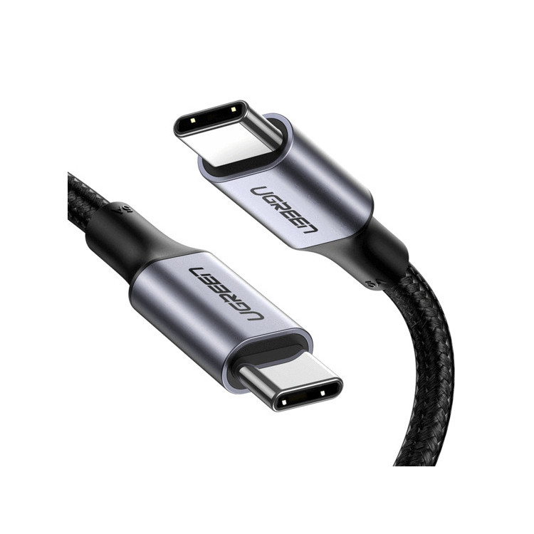 Ugreen 70427 cabo USB USB 2.0 1 m USB C Preto, Prateado
