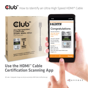 CLUB3D cac-1373 cabo HDMI 3 m Preto 2