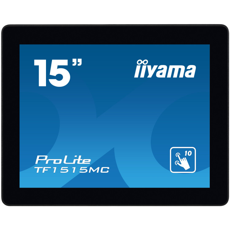 iiyama TF1515MC-B2 ecrã de sinalização 38,1 cm (15") LED 350 cd m² XGA Preto Ecrã táctil