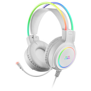 Mars Gaming MHRGBW auscultador Auscultadores Com fios Fita de cabeça Jogos USB Type-A Branco
