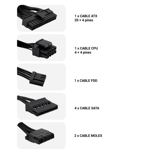 CoolBox BASIC 500GR fonte de alimentação 500 W 20+4 pin ATX ATX Preto CoolBox BASIC 500GR fonte de alimentação 500 W 20+4 pin ATX ATX Preto