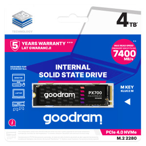 Goodram PX700 SSD SSDPR-PX700-04T-80 disco SSD 4,1 TB M.2 PCI Express 4.0 NVMe 3D NAND 2